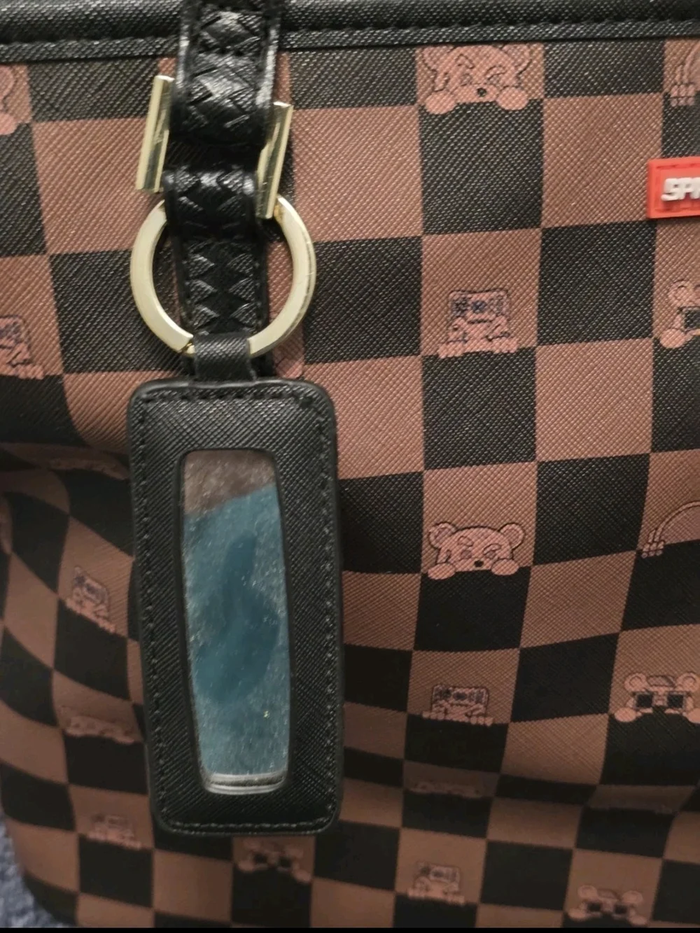 Sprayground Limited Edition Brown Checkered Shark Tote Bag NWT